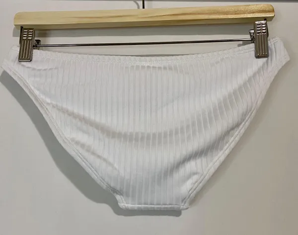 Women’s Ribbed Hipster Bikini Swim Bottom White Size Medium NWT - Image 7
