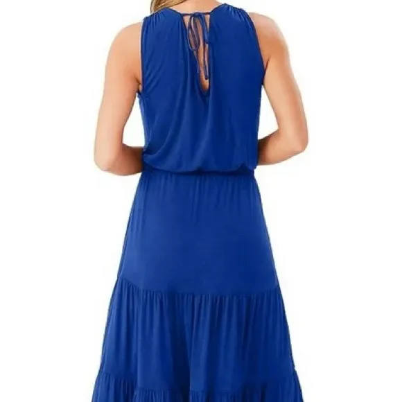 Tommy Bahama Slub Knit Blue Sapphire Maxi Dress Women’s Size Medium - Image 2