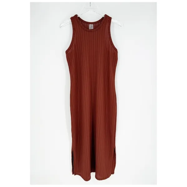 CALIA Perforated Bohemian‎ Bathing Suit Cover Up Dress Women's L Brown Boho - Image 2