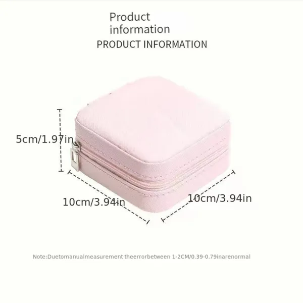 1pc Mini Jewelry Box, Portable Jewelry Storage Box, PU Leather‎ Small Organizer - Image 8