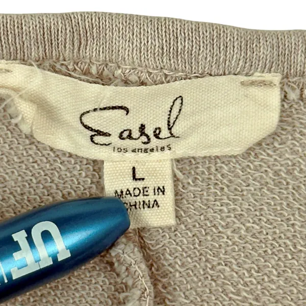 Easel Putty Beige Relaxed Baggie Sweatshirt LARGE Minimal Neutral Everyday - Image 5