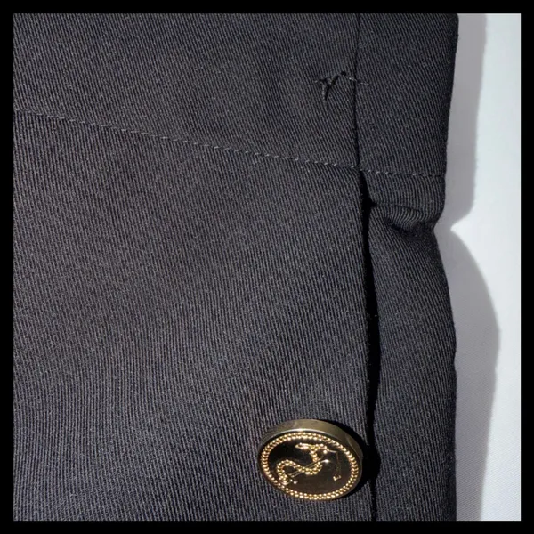 Ellison Sailor Pants Women‎ Large Black Gold Button High Rise Wide Leg Trousers - Image 8