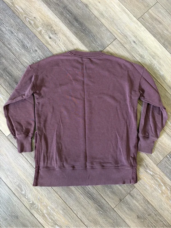 Aerie Oversized Crewneck Sweatshirt Plum Purple Size XXS - Image 5