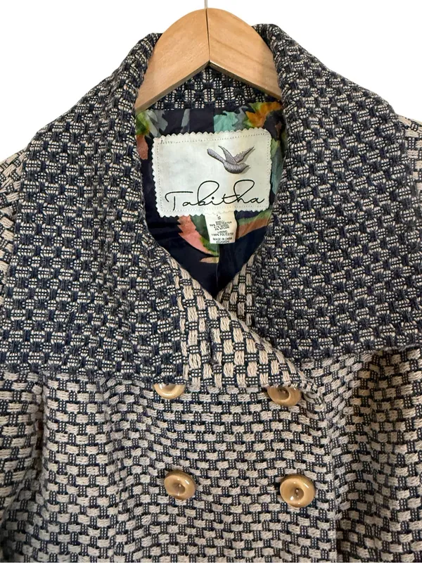 Anthropologie Tabitha Women’s Ottawa Pea Coat Double Breasted Size Small Wool - Image 6