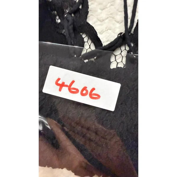Free People Adelia Black Floral Lace Smocked Back Strappy Bralette Top Small - Image 6