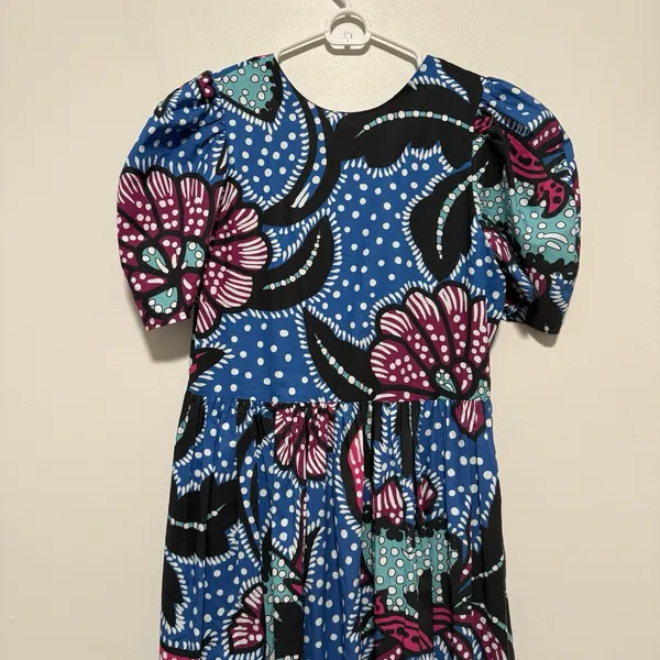 Rhode Nisha Puff-Sleeve Cotton-Poplin Midi Dress Size XS - Image 6