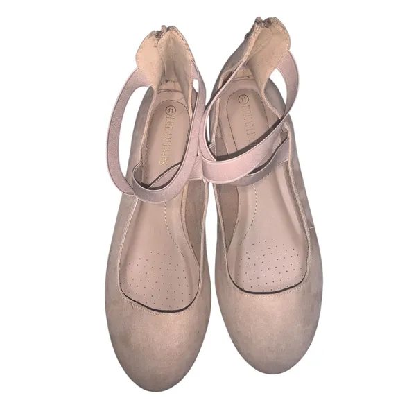 Dream Pairs Nude Ankle-Strap Ballet Flats Back Zip Womans 11 - Image 6
