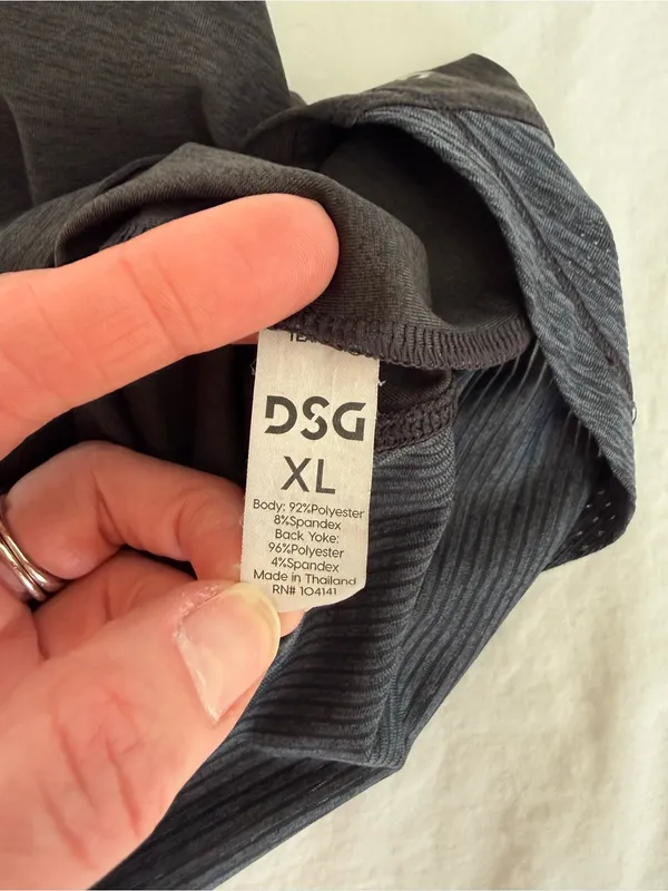 DSG XL Black Racerback Workout Tank‎ Top Athletic Moisture Wicking - Image 4