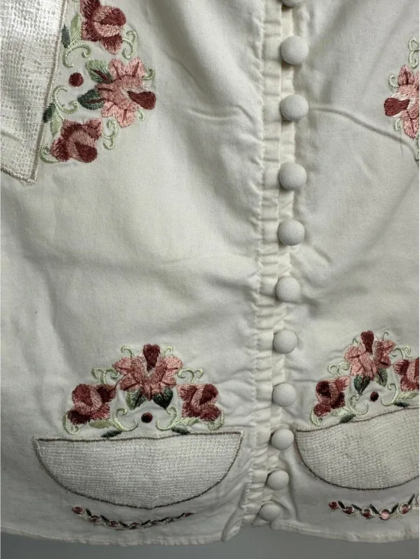 Free People Maeberrie Top & Skirt Set Coord Embroidered NWT Ivory Size Medium - Image 5