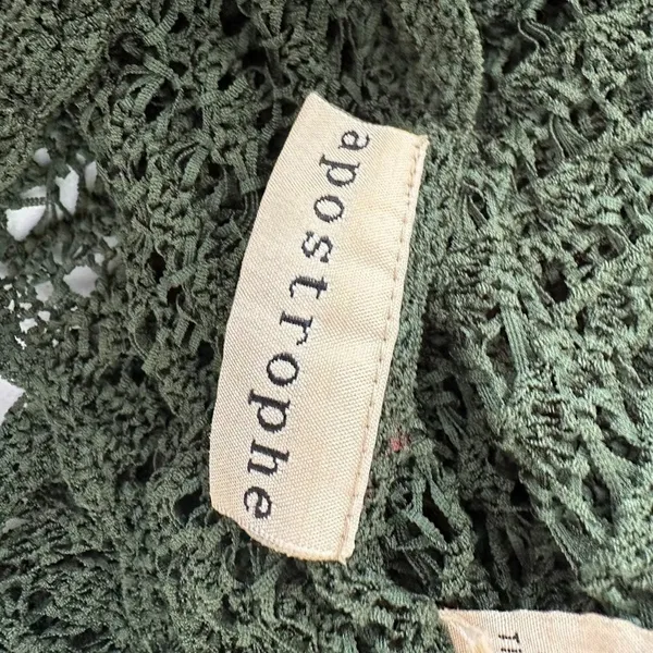 Vintage Apostrophe Y2K Mesh Knit‎ Cardigan Sweater S Green Forest Fairy Grunge - Image 8