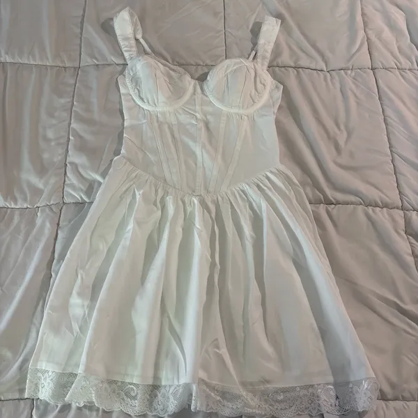 White Casual Dress - Image 3