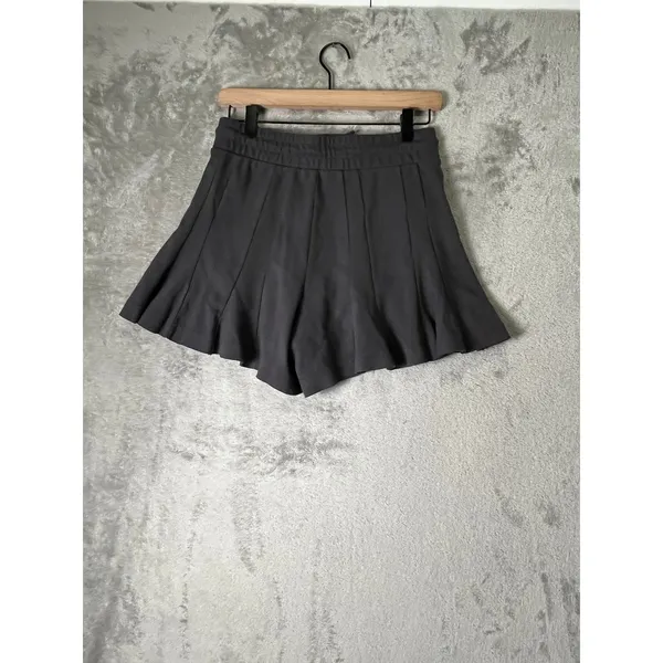 UGG Women's Phaedra Short Gray Elastic Drawstring Flounce Ruffle Lounge XS - Image 3