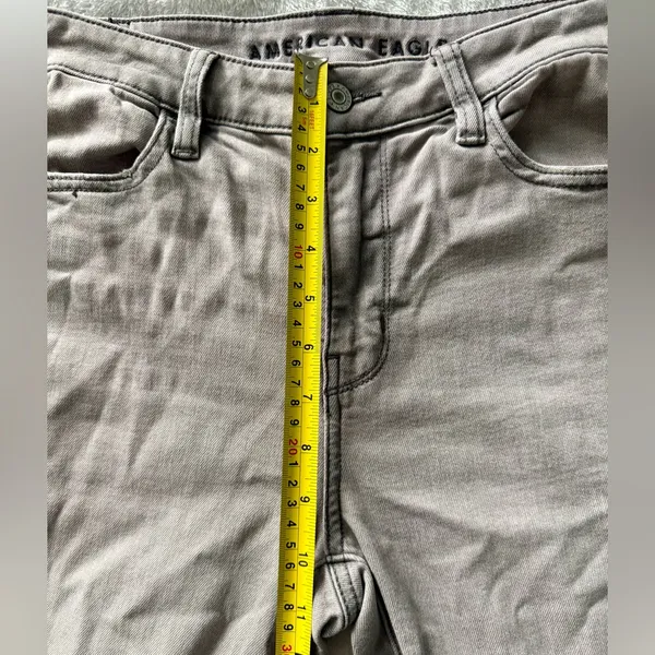 American Eagle Outfitters Women's Light Gray Ripped Skinny Jeans Sz‎ 6 - Image 9