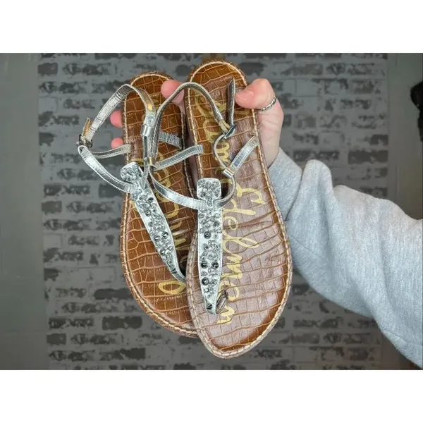 Sam Edelman | women silver jeweled rhinestones sandals - Image 5