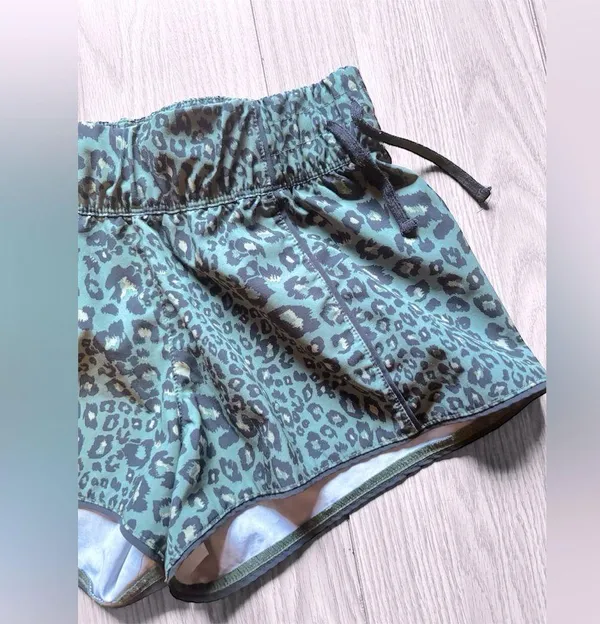 HURLEY Women’s Leopard Print Camo Green Swim Shorts - Image 4
