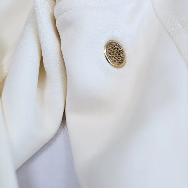 Ralph Lauren Golf Jacket Women M Ivory Full Zip Track Mock Neck Gold Trim Tennis - Image 12