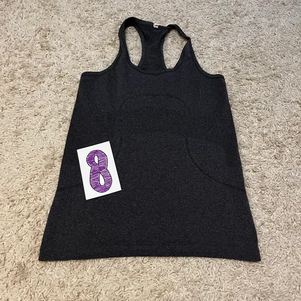 Lululemon Dark Grey Swiftly Tank Size 8 - Image 2