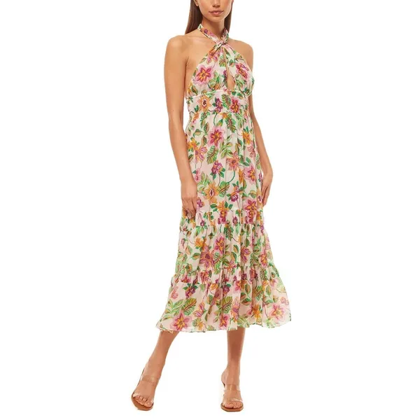 MISA Los Angeles Karolina Flora Exotica Halter Midi Dress NWT Small - Image 12