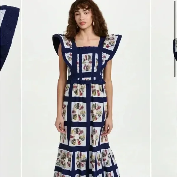 NWT Sea New York Pippin Patchwork Smocked Apron Maxi Dress - Image 3