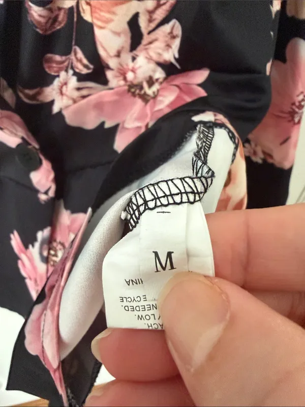 Black Floral Blazer - Pink Floral Print Women's Jacket medium - Image 2