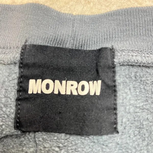 Monrow Womens Blue Grey Cotton French Terry Long Sleeve Drop‎ Waist Dress Sz L - Image 2