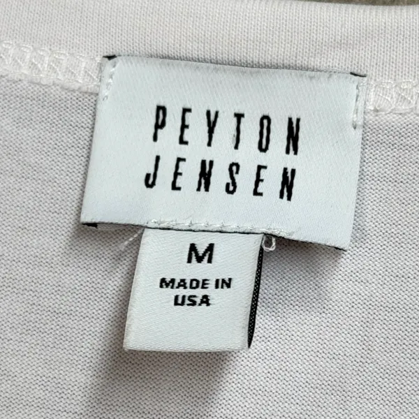 Peyton Jensen Womens White V-Neck Tank Top Modal Blend Curved Hem M USA Made‎ - Image 2