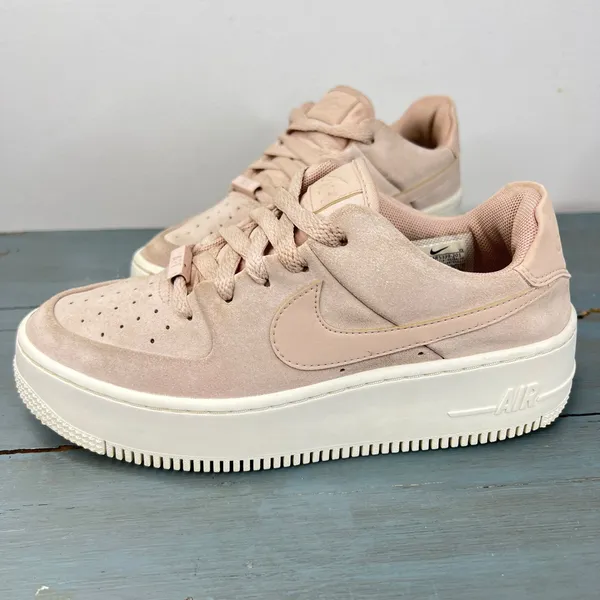 Nike Air Force 1 Sage Low Particle Beige Suede Platform Sneakers AR5339-201 7.5 - Image 5