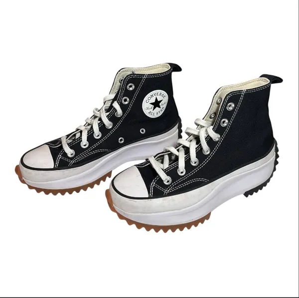 Converse Run Star Hike Black & White High-Top Platform Canvas Sneakers - Image 2