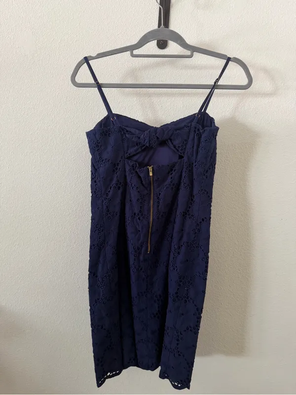 Lilly Pulitzer Shelli Eyelet Mini Dress Navy Blue - Image 7