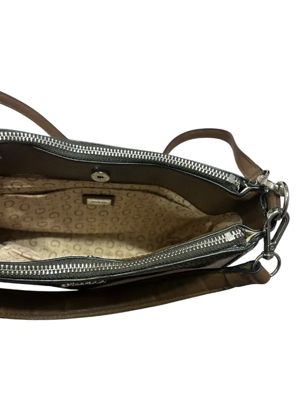 Guess Brown Logo Monogram Bag - Image 3
