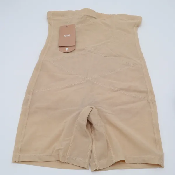 KLVEE High Waist Shapewear Shorts Nude Beige Compression Tummy Control Large - Image 2