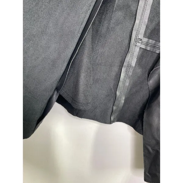The Limited Collection Womens Black Faux Leather Biker Drape Jacket Size XS Goth - Image 5
