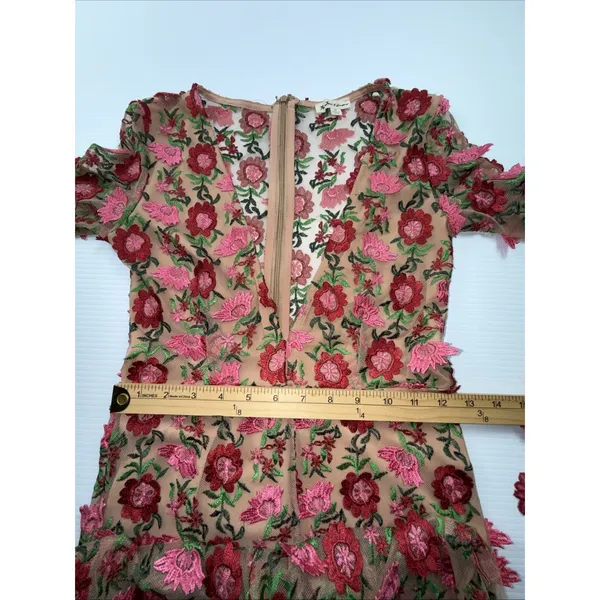 For Love and Lemons Amelia‎ Midi Floral Embroidered Dress Size M - Image 4
