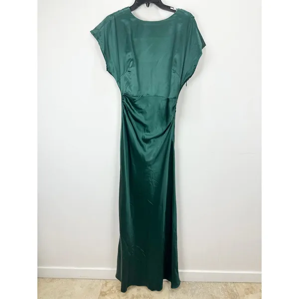 Lulus Captivating Presence Forest Green Satin Cowl Back Maxi Dress Formal M NWT - Image 5
