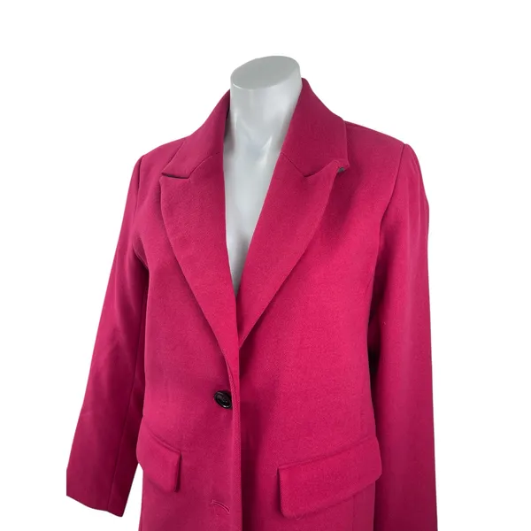 Banana Republic Pink Wool Notched Collar Long Sleeve Walker Pea Coat Jacket Sz S - Image 2