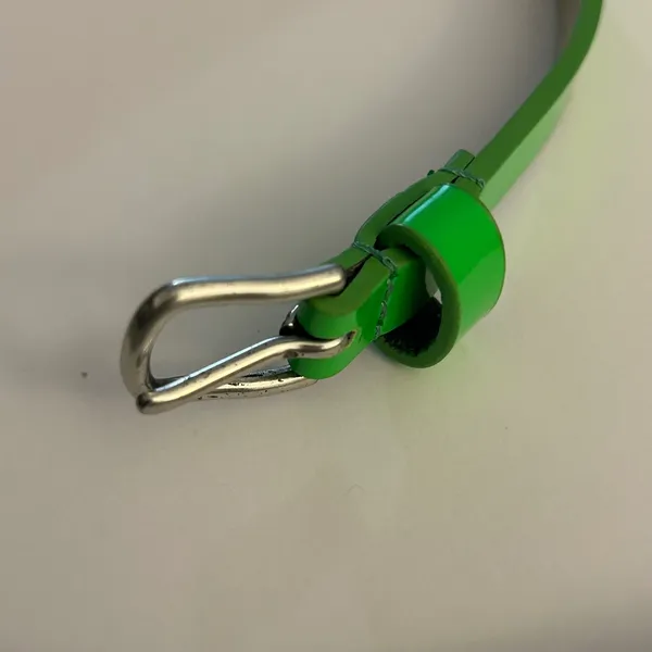 Coldwater Creek Womens XLG Skinny‎ Neon Green Belt Silver Buckle - Image 9
