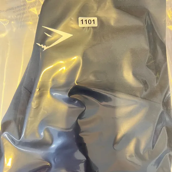 1101 | Gymshark High Waisted‎ Logo Athletic Compression Leggings Black Womens S - Image 6