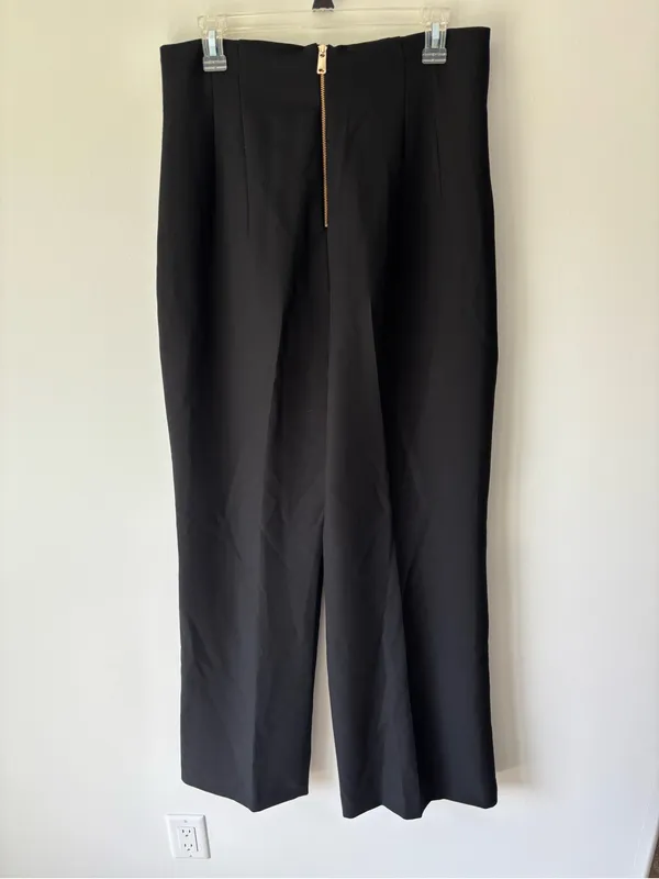 Zara Black High Waisted Wide Leg Trouser Dress Pants Business Professional Work - Image 8