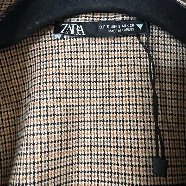 ZARA Plaid Blazer Crop Top Size Small - Image 6