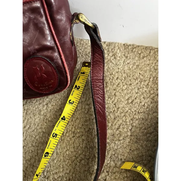 Italian Red Leather Shoulder Bag Logo Quiet Luxury Classic Business Professional - Image 10