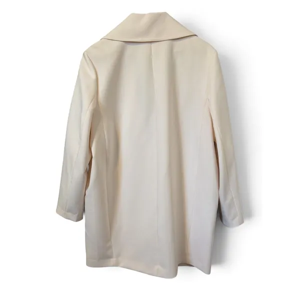HM Women Cream Single Breasted Longline‎ Blazer Jacket Size M New With Tags - Image 4