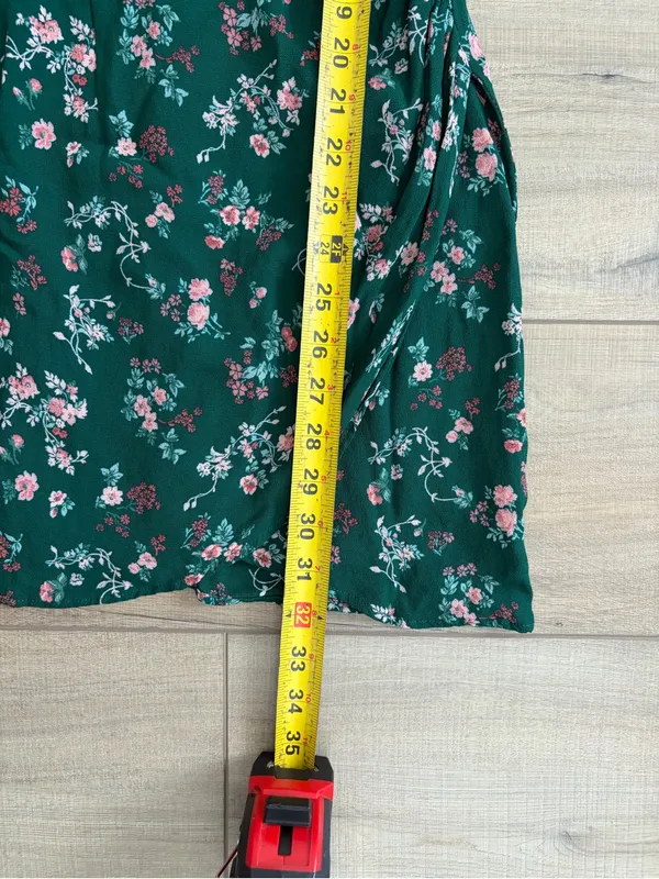 Reformation Juni Long Sleeve Emerald Green Floral Mini Dress Boho Cottage Core 2 - Image 11