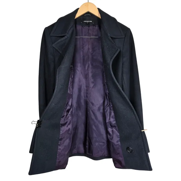 Jones New York Womens Navy Blue‎ 100% Wool Double Breasted Peacoat Made in USA 8 - Image 3