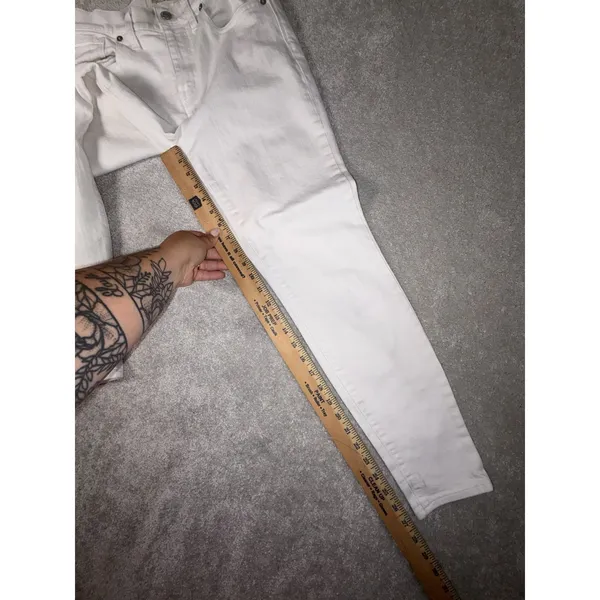 madewell‎ 9" high riser skinny jeans white 28 Spots On Back - Image 9