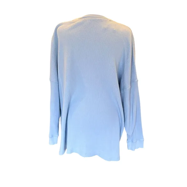 Free People Intimately Early Night Thermal Pullover Long Sleeve Light Blue Small - Image 3