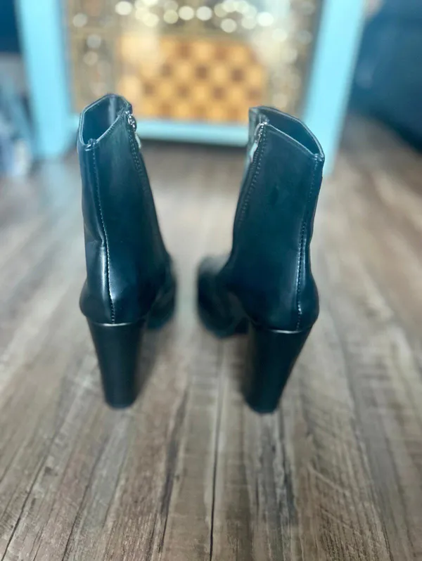 Heeled Peep Toe Booties Black Size 6.5 - Image 7