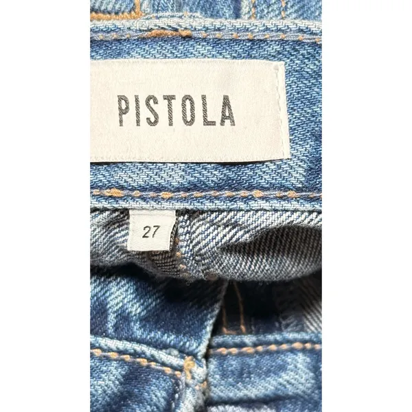 Pistola Womens High Rise Straight Leg Blue‎ Denim Jeans 100% Cotton Size 27 - Image 4
