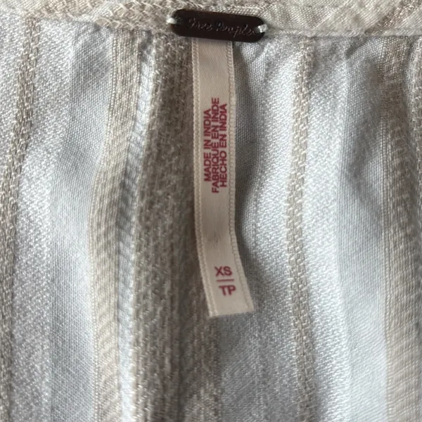 Free People Cream Sleeveless Tie-Front Tank Top - Image 3