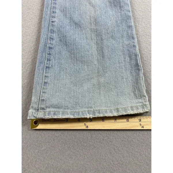 Aeropostale Jeans Womens 32x32 Blue Flower Embroidery Flare Tag 7/8 Indie Boho - Image 9