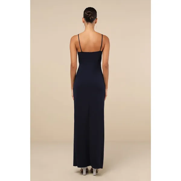 NWT Lulus Sweetest Admirer Navy Blue Ruched Surplice Maxi Dress Bridesmaid Sz XL - Image 3